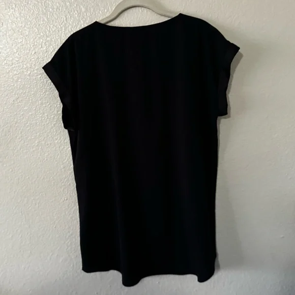 Express |  Black Half Zip-Front Blouse, Size Large - Picture 5 of 7